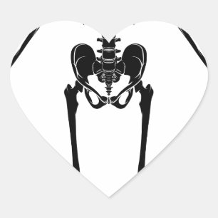 Human Anatomy Skeleton Heart Sticker