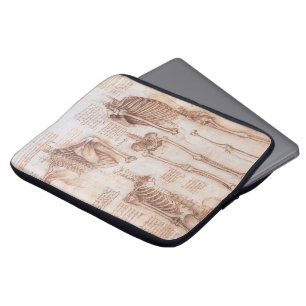 Human Anatomy Skeletons by Leonardo da Vinci Laptop Sleeve