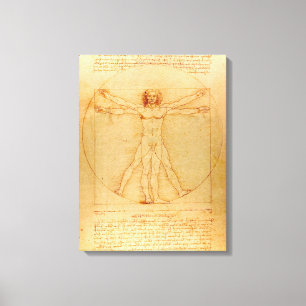 Human Anatomy, Vitruvian Man by Leonardo da Vinci Canvas Print