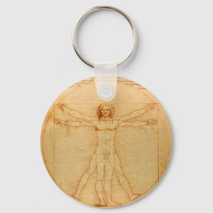 Human Anatomy, Vitruvian Man by Leonardo da Vinci Keychain