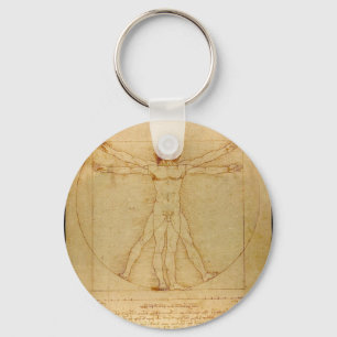 Human Anatomy, Vitruvian Man by Leonardo da Vinci Keychain