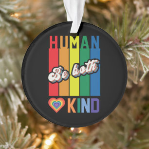 Human   Be Kind   Rainbow   LGBTQ Ornament