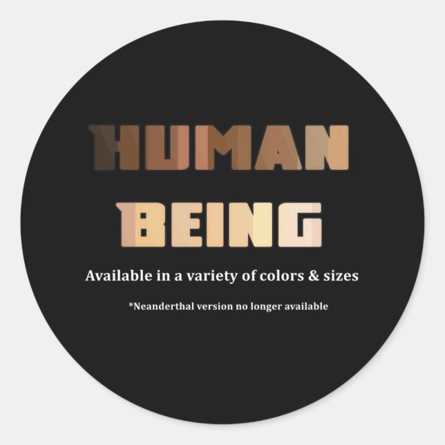 Human Being Classic Round Sticker (Front)