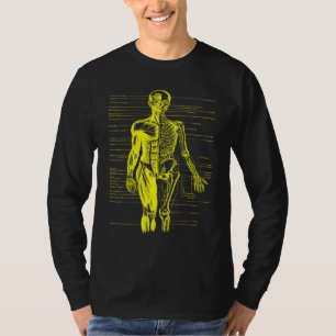 Human Body Muscle Anatomy Doctor Nurse Yellow T-Shirt