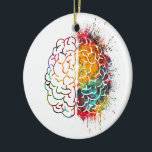 Human Brain Ceramic Ornament<br><div class="desc">Human Brain, Brain Anatomy, Watercolor, Medical Science Art, Anatomical Art</div>