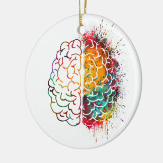 Human Brain Ceramic Ornament