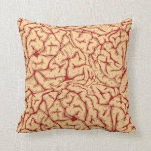 Human Brain Creepy Brains Galore Funny Halloween Throw Pillow