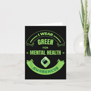 Human Brain Illness Awareness I Wear Green For Men Card