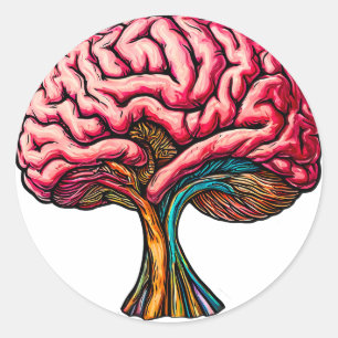 Human brain Medical Student Decor Classic Round Sticker