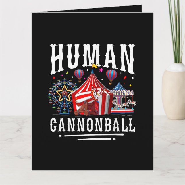 Human Cannonball Circus Carnival Card (Front)