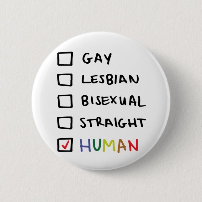 Human Checklist 2 Inch Round Button (Front)