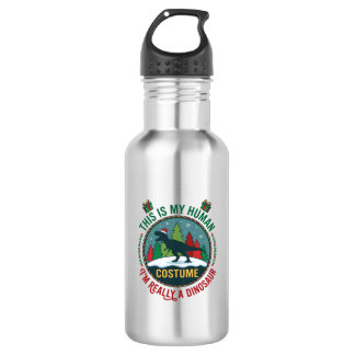 Human Costume Dinosaur Christmas Santa Hat Pine Tr 532 Ml Water Bottle