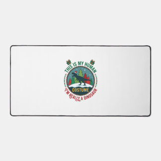 Human Costume Dinosaur Christmas Santa Hat Pine Tr Desk Mat