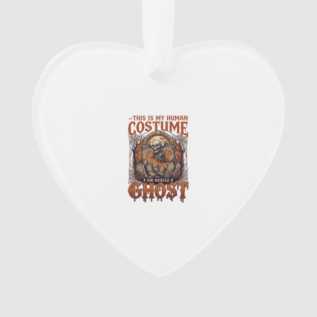Human Costume Ghost Skeleton Graveyard Moon Hallow Ornament (Front)