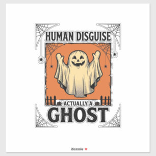 Human Costume Ghost Vintage Halloween Humor_1
