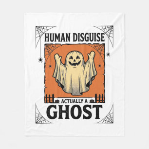 Human Costume Ghost Vintage Halloween Humor_1 Fleece Blanket