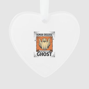 Human Costume Ghost Vintage Halloween Humor_1 Ornament