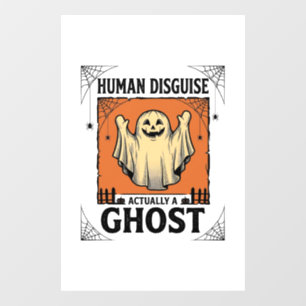 Human Costume Ghost Vintage Halloween Humor_1 Window Cling