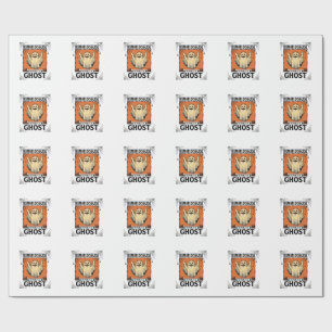 Human Costume Ghost Vintage Halloween Humor_1 Wrapping Paper