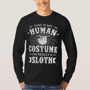 Human Costume Im Really A Sloth Halloween Baseball T-Shirt