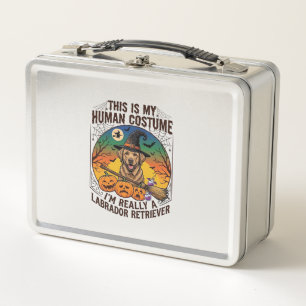 Human Costume Labrador Retriever Halloween Witch H Metal Lunch Box