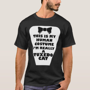 Human Costume Of Tuxedo Cat Halloween Costume T-Shirt