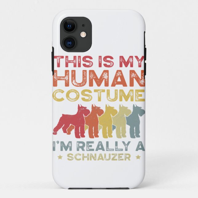 Human Costume Schnauzer Dog Owner Lover Case-Mate iPhone Case (Back)