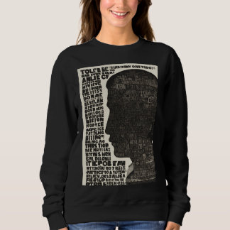 human dark side face with typography art sweatshirt