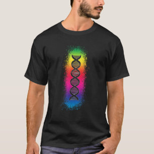 Human DNA Strand Rainbow Colourful T-Shirt
