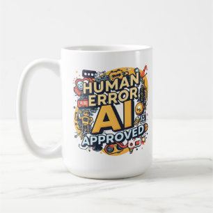 Human Error AI Approved Tech Illustration Coffee Mug