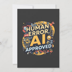 Human Error AI Approved Tech Illustration Holiday Card
