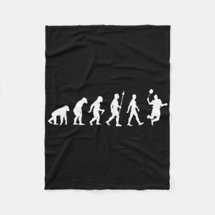 Human Evolution , Badminton Player Version Fleece Blanket