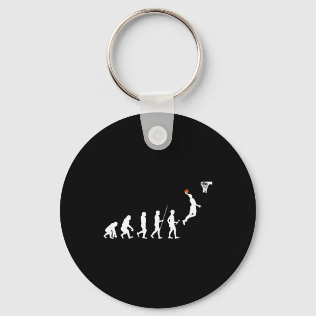 Human Evolution Basketball  Keychain (Front)