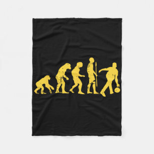 Human Evolution Bowling Funny Bowler Men Women Kid Fleece Blanket