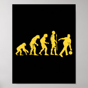 Human Evolution Bowling Funny Bowler Men Women Kid Poster