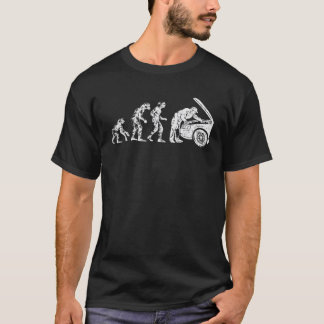 Human Evolution Car Mechanic Funny Automotive Dad T-Shirt