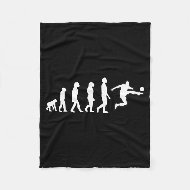 Human Evolution Ends With Soccer Player Kick Motio Fleece Blanket (Front)