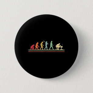 Human Evolution Into A Computer Geek Funny Graphic 2 Inch Round Button