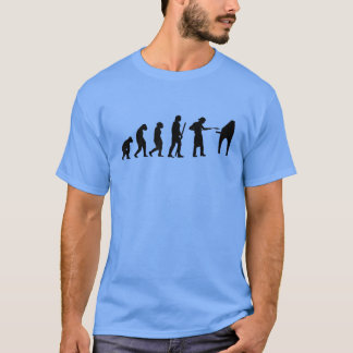 Human Evolution Pizza Delivery Guy Eating Pizza It T-Shirt
