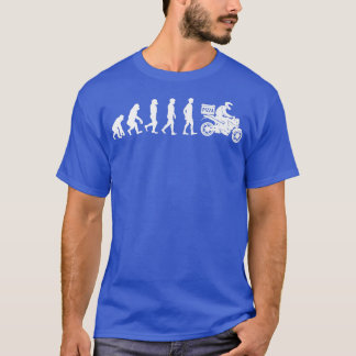 Human Evolution Pizza Delivery Guy Eating Pizza It T-Shirt