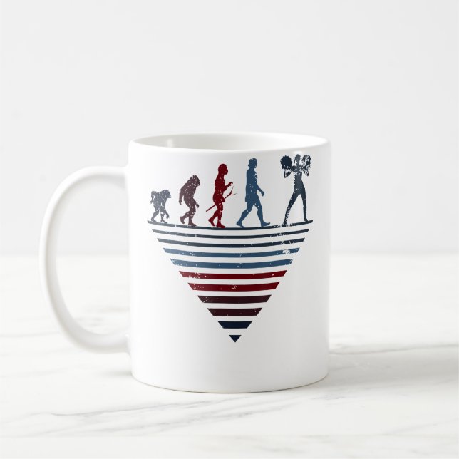 Human Evolution Player Cheerleading Coffee Mug (Left)