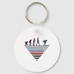 Human Evolution - Player Vintage Skiing Keychain