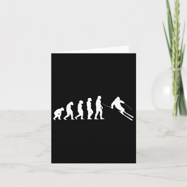 Human Evolution Skiing Snowboarding  Card (Front)