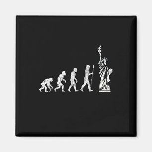 Human Evolution Statue Of Liberty Resist Hate Magnet