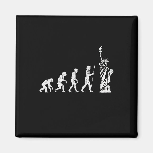 Human Evolution Statue Of Liberty Resist Hate  Magnet (Front)