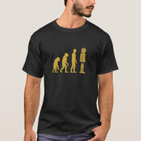 Human Evolution to Robot Gold Funny Tech