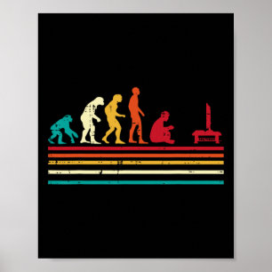 Human Evolution Video Gaming Retro Gamer Men Boys Poster