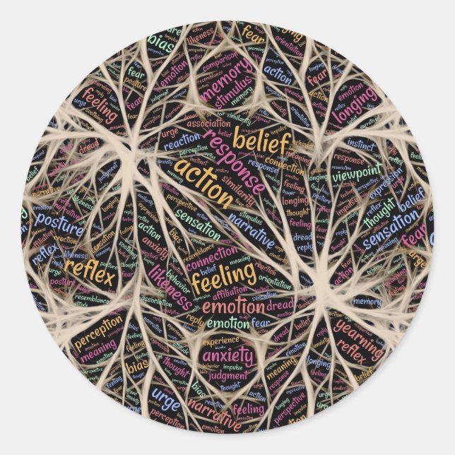 Human Experience Inspirational Word Art     Classic Round Sticker (Front)