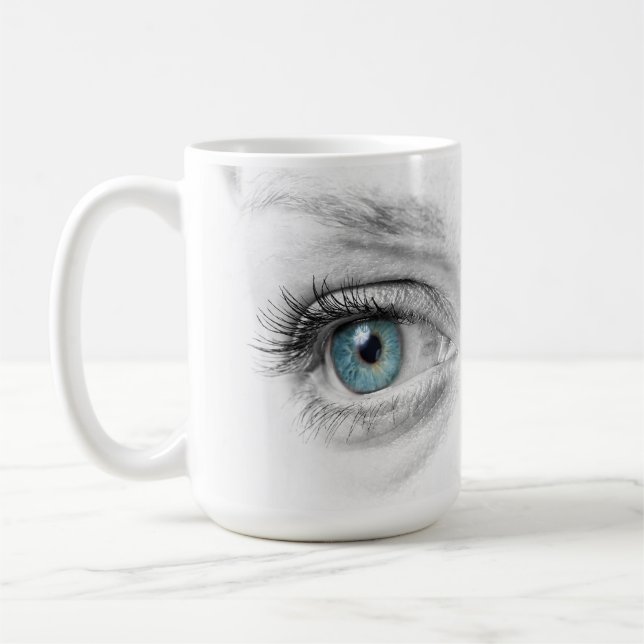 Human eye closeup coffee mug (Left)