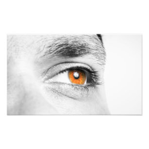 Human eye closeup photo print